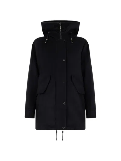Moorer Keilale Hooded-drawstring Parka Coat In Black