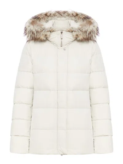 Moorer Kilie-fur-kn Down Jacket In White