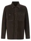 Moorer Brown Solid Shirt Collar Jacket In Brown