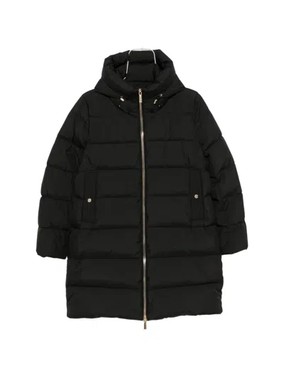 Moorer Klie Quilted Hooded Coat In Black