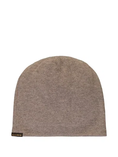 Moorer Knit Beanie Hat In Neutral