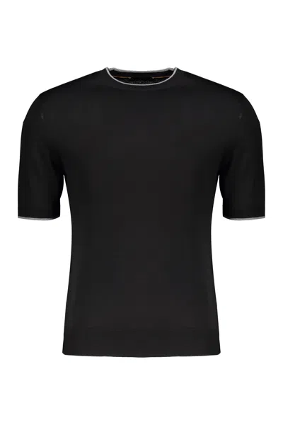 Moorer Knitted T-shirt In Black