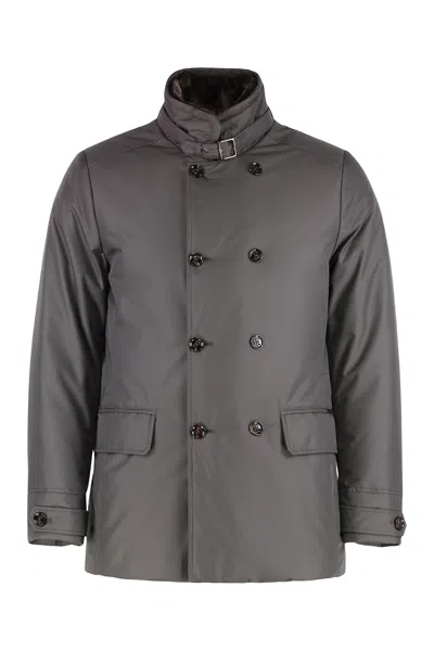 Moorer Kurt Technical Fabric Waterproof Jacket In Gray