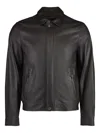Moorer Leather Jacket In Brown