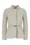 Moorer Chalk Nylon Blend Lanzada Down Jacket In White