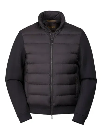 Moorer Lanzi-s3z Padded Zip Jacket In Black