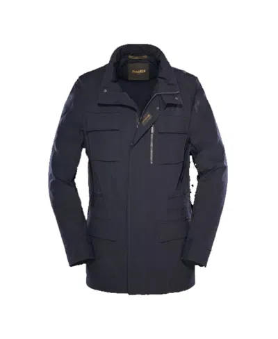 Moorer Lapel Coat In Blue