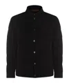 Moorer Lapel Long-sleeved Cotton Coat In Black