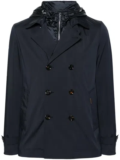 Moorer Doppelreihige Larkin-jk Jacke In Blau