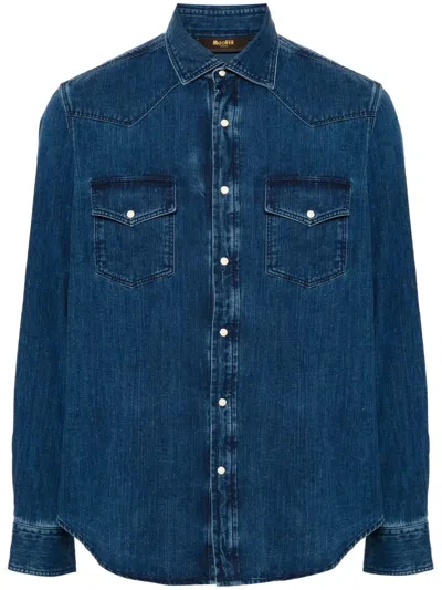 Moorer Larrie Denim Shirt In Blue