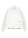 Moorer Quilted Hooded Jacket Side Pockets In Neutral