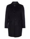 Moorer Tailored Long Jacket Flap Pockets In Blue
