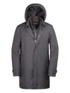 Moorer Layered Hooded Coat In Gray