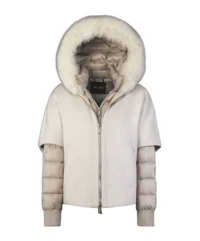 Moorer Layered Hooded Jacket In White