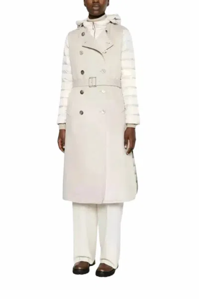Moorer Layered Padded Coat In Marmo In Neutral