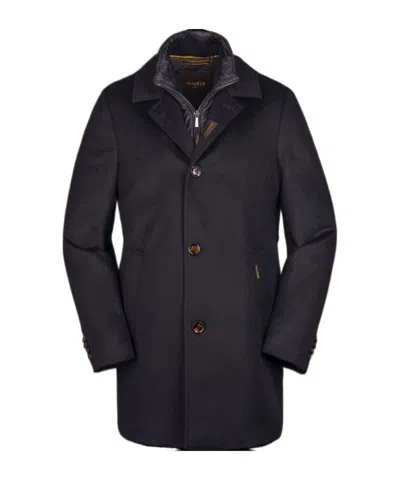 Moorer Layered Single-breasted Wool Coat In Black