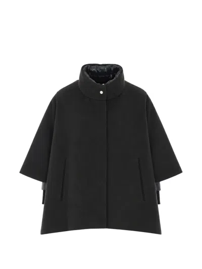 Moorer Layered-sleeve High-neck Cape In Green