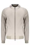 Moorer Leather Bomber Jacket In Grey