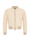 Moorer Leather Bomber Jacket In Multi