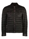 Moorer Crespi Leather Inserts Down Jacket In Brown