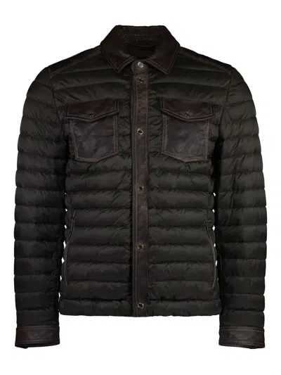 MOORER LEATHER DOWN JACKET