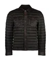 Moorer Crespi Leather Inserts Down Jacket In Black