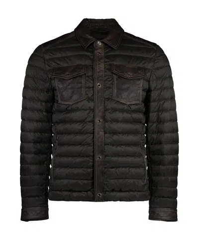 MOORER LEATHER DOWN JACKET