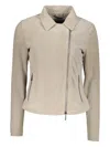 Moorer Carlotta Leather Jacket In Neutral