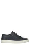 Moorer Grainy Leather Low-top Sneakers In Blue
