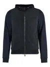 Moorer Leather-panel Hooded Jacket In Black