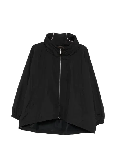 Moorer Lehua Funnel-neck Zip Jacket In Black