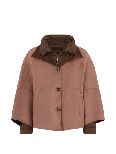 Moorer Lenie-cwb Cape Jacket In Brown
