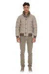 Moorer Bomber Down Jacket In Neutral