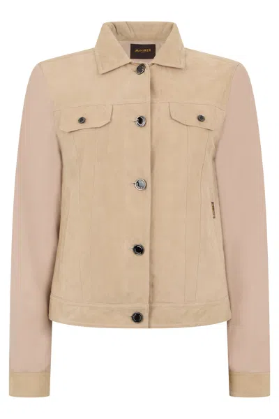 Moorer Light Beige Jacket With Pockets And Collar. In Neutral