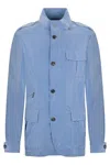 Moorer Light Blue Denim Jacket In Blue