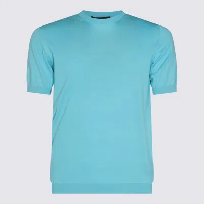 MOORER MOORER LIGHT BLUE JUDE COTTON T-SHIRT