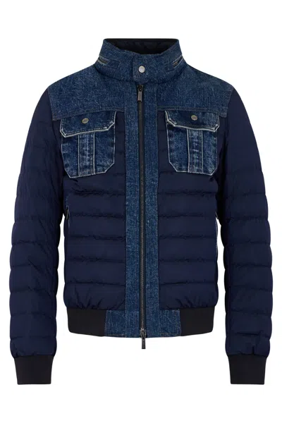 Moorer Light Casual Dark Blue Denim Jacket