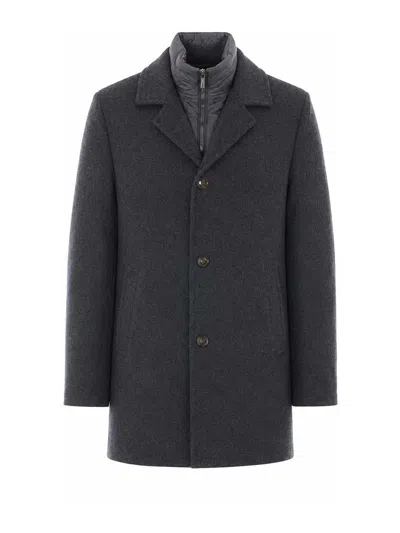 Moorer Light Grey Monferrato Padded Coat In Gray