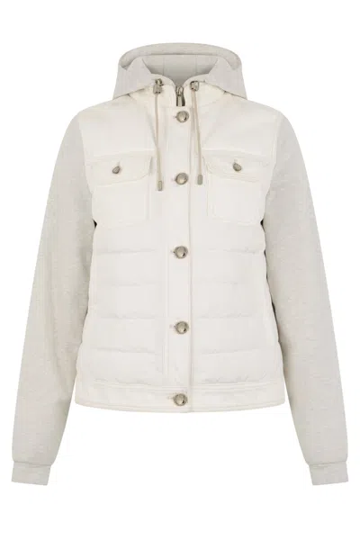 Moorer Light Jacket With Hood, Modern And Versatile Style Ideal For The Mid-seasons. In Neutral