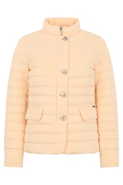 Moorer Light Padded Pink Jacket With Pockets. In Orange