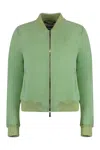 Moorer Double-zip Suede Bomber Jacket In Green