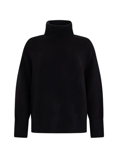 Moorer Lindsey-us Roll-neck Knitted Sweater In Black