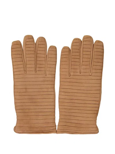 Moorer Lined Gloves In Brown