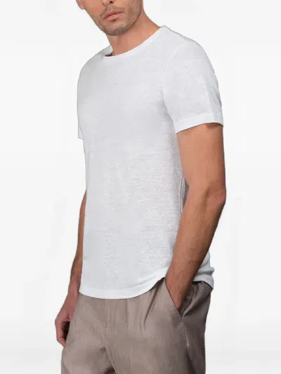 Moorer Linen Jersey T-shirt In White