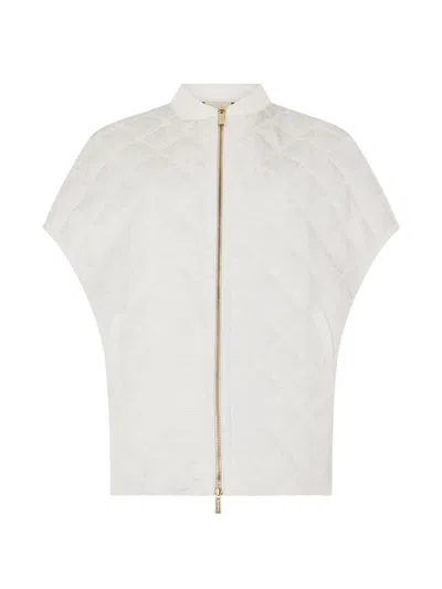 Moorer Linosatal Quilted Cap-sleeve Gilet In White