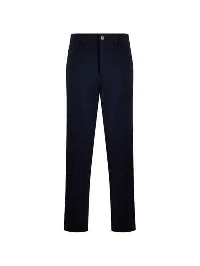 Moorer Liri-jt Logo-patch Straight-leg Trousers In Blue