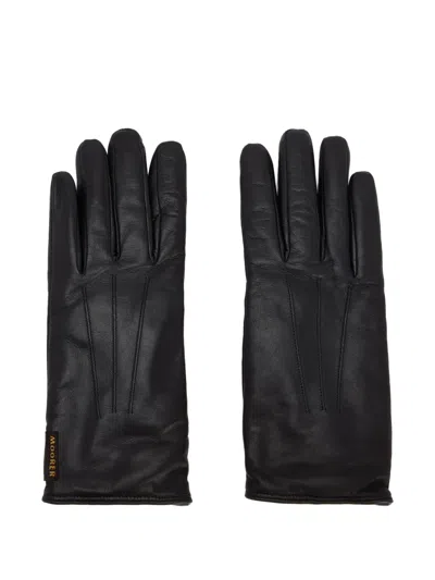 Moorer Logo Detail Gloves In Black
