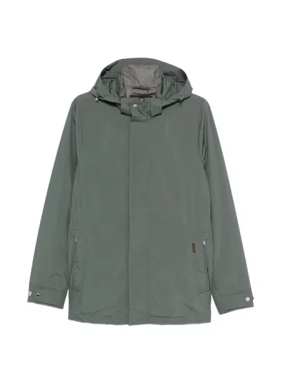 Moorer Logo-patch Jacket In Green