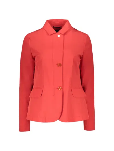 Moorer Logo-button Flap-pocket Blazer In Red