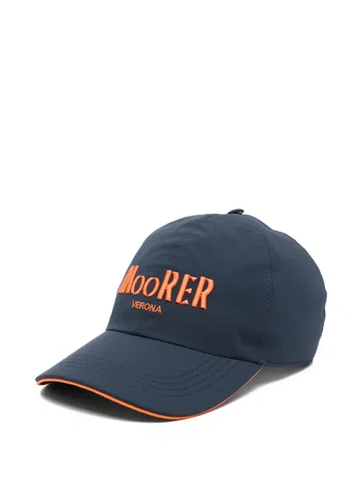 Moorer Logo-detail Baseball Cap In Blue